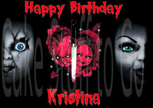 Load image into Gallery viewer, Chucky and Bride Movie Edible Cake Topper