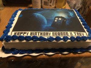 Doctor Who Tardis Edible Cake Topper Image Decoration