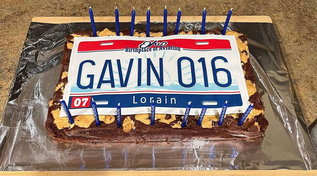 Your State  License Plate Edible Cake Topper Image Decoration