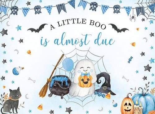A Little Boo is Almost Due Baby Boy Baby Shower Edible Cake Topper