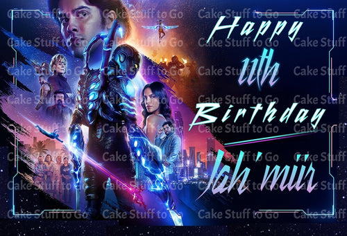 Blue Beetle Edible Cake Topper Image