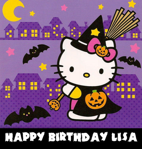 Halloween Hello Kitty  Edible Cake Topper Decoration