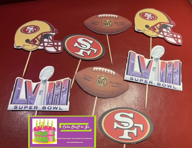 Super Bowl  58 San Francisco  49ers Cupcake Toppers