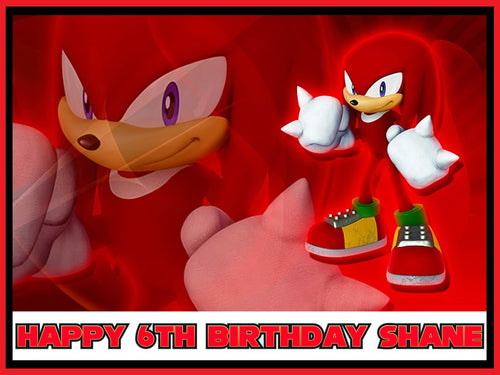Knuckles Sonic the Hedge Hog Movie 2 Edible Cake Topper Decoration