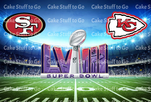 Super Bowl  58   Chiefs vs 49ers Edible Cake Topper