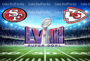 Super Bowl  58   Chiefs vs 49ers Edible Cake Topper
