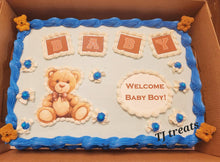 Load image into Gallery viewer, Brown Teddy Bear Baby Shower Cake Topper