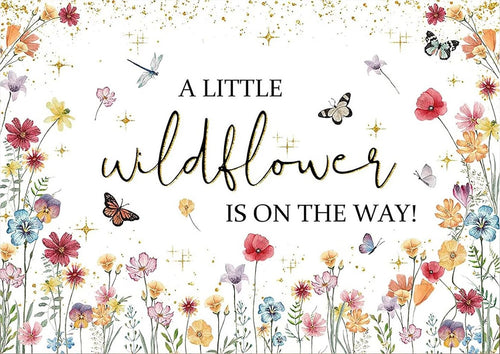 A Little Wildflower is on the way Edible Cake topper Baby Shower