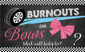 Burnouts or Bows Gender Reveal Baby Shower Edible Cake topper