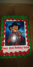 Load image into Gallery viewer, Halloween Freddy Krueger Edible Cake Topper