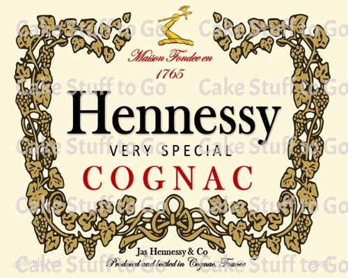 Hennessy Label Edible Cake Topper Decoration