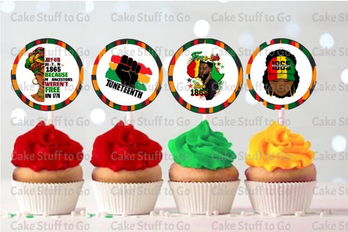 Junteenth Cupcake Toppers