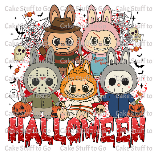 Halloween Labubu Edible Cake Topper Image