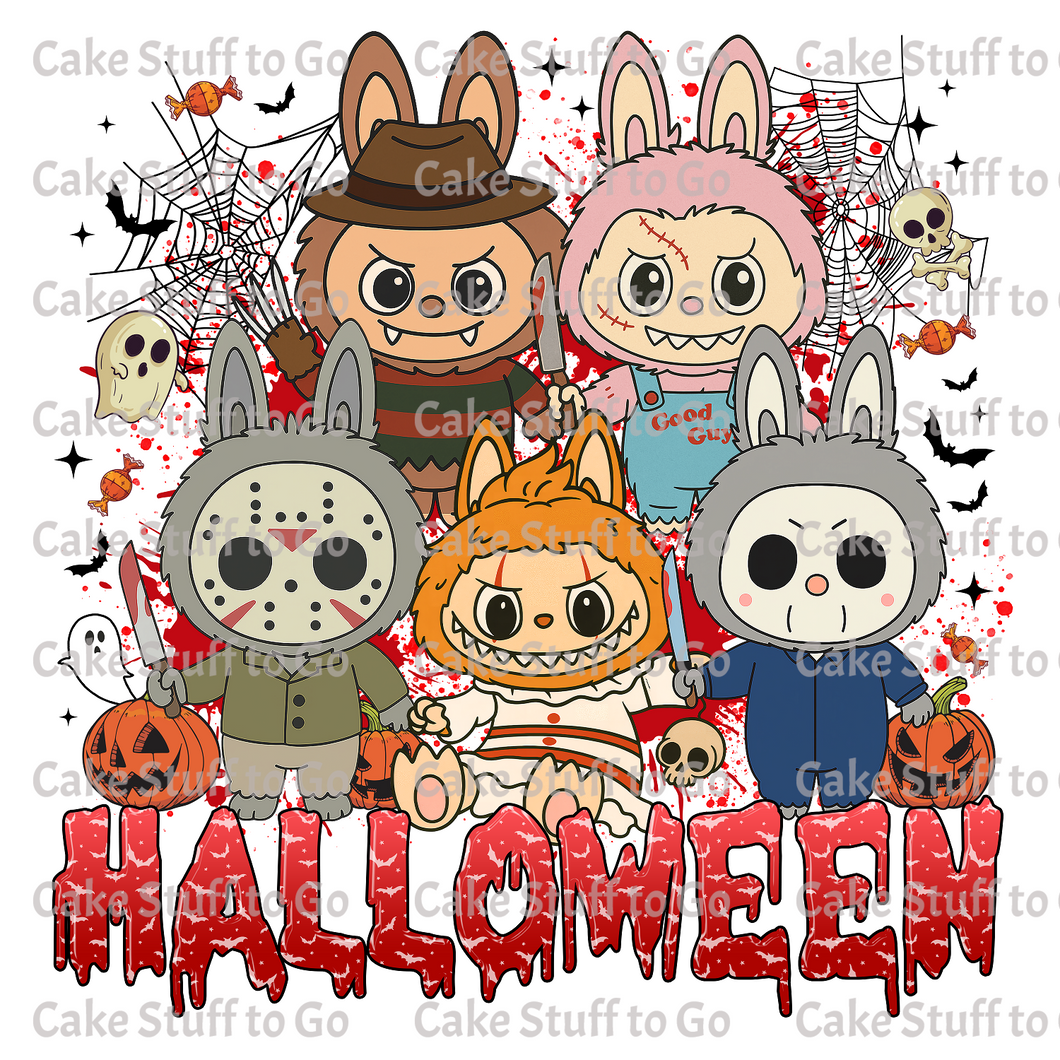 Halloween Labubu Edible Cake Topper Image