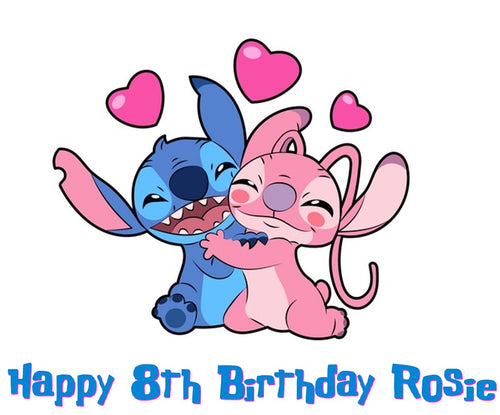 Lilo and Stitch Angel Edible Cake Topper