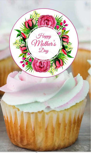 Mother's Day Floral Cupcake Toppers
