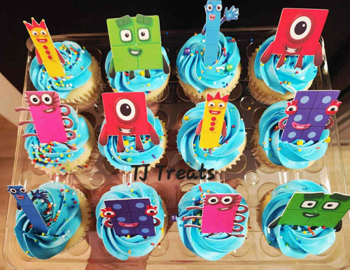 Number Blocks Cupcake Toppers