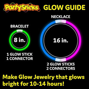 Party Glow Sticks Bulk Party Favors 100pk - 8" Glow in the Dark Party Supplies, Light Sticks for Neon Party Glow Necklaces and Bracelets for Kids or Adults
