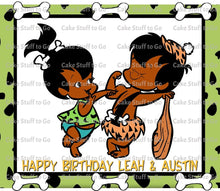 Load image into Gallery viewer, Pebbles and BamBam Edible Cake Topper Image Decoration
