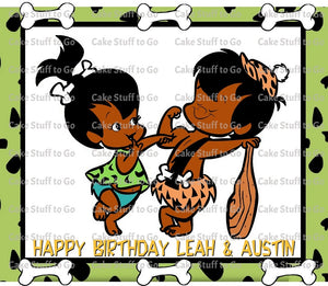 Pebbles and BamBam Edible Cake Topper Image Decoration