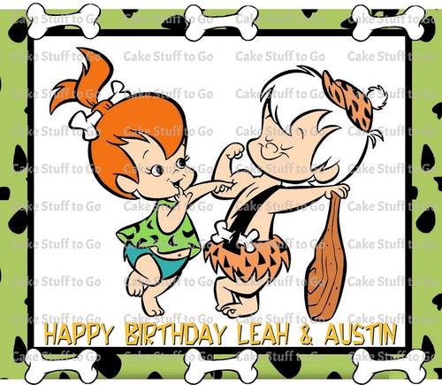 Pebbles and BamBam Edible Cake Topper Image Decoration