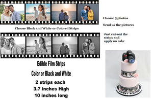 Camera Film Reel  Edible Cake Strips  Decoration with Your Photos