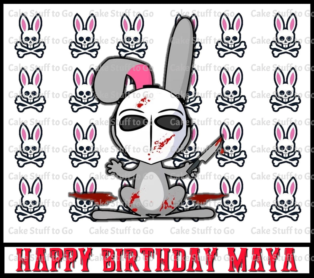 Psycho Bunny Edible Cake Topper Image Decoration