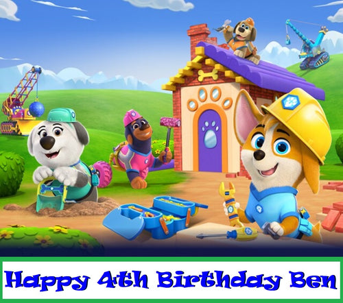 Pupstruction Edible Cake Topper Image Decoration