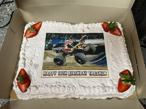 Zombie Monster Jam Truck Edible Cake Topper Image Decoration