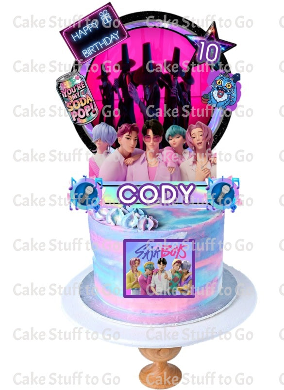 KPop Demon Hunters  Saja Boys Cake Topper