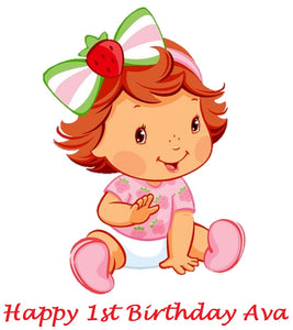Strawberry Shortcake Baby Girl Edible Cake Topper Decoration