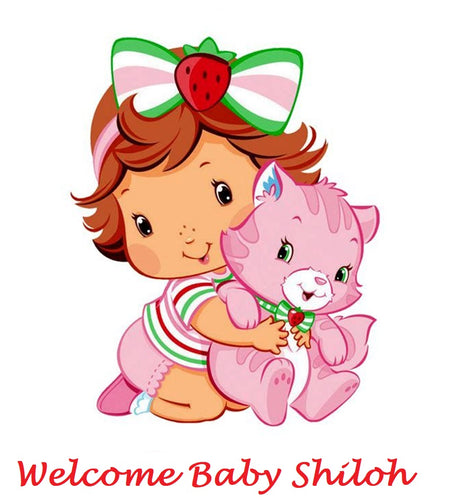Strawberry Shortcake Baby Girl Edible Cake Topper Decoration