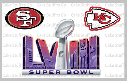 Super Bowl  58   Chiefs vs 49ers Edible Cake Topper