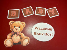 Load image into Gallery viewer, Brown Teddy Bear Baby Shower Cake Topper