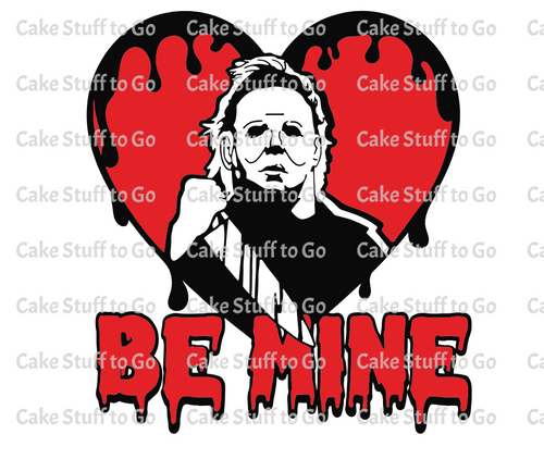 Valentine Day Michael Myers Edible Cake Topper
