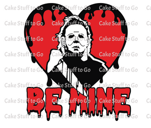 Valentine Day Michael Myers Edible Cake Topper
