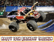 Load image into Gallery viewer, Zombie Monster Jam Truck Edible Cake Topper Image Decoration