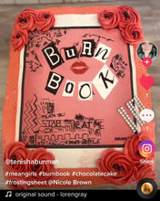 Load image into Gallery viewer, Mean Girls Burn Book Edible Cake Topper Image Decoration