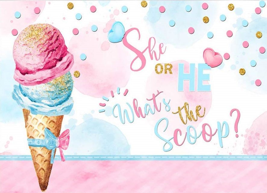 What's the Scoop  Gender Reveal Baby Shower Edible Cake topper
