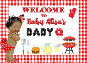 Baby Girl Baby Q Edible Cake Topper Ethnic/Black