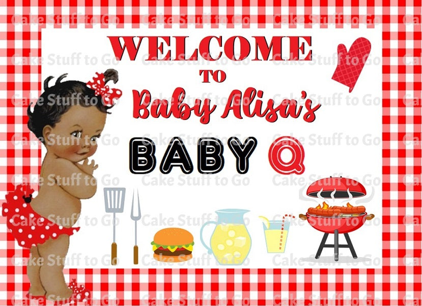 Baby Girl Baby Q Edible Cake Topper Ethnic/Black