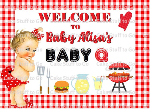 Baby Girl Baby Q Edible Cake Topper