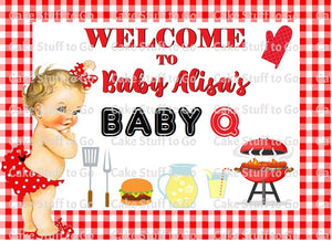 Baby Girl Baby Q Edible Cake Topper