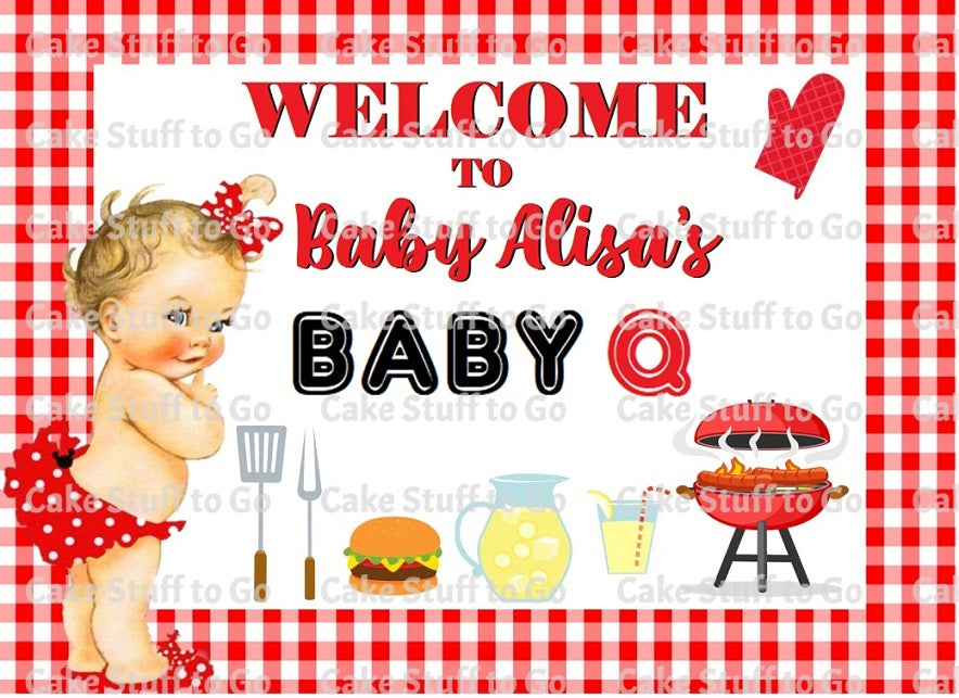 Baby Girl Baby Q Edible Cake Topper
