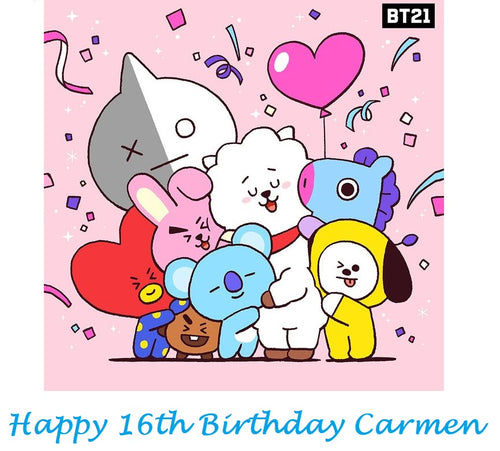 BTS BT21 Characters Edible Cake Topper Image