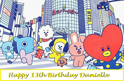 BTS BT21 Characters Edible Cake Topper Image