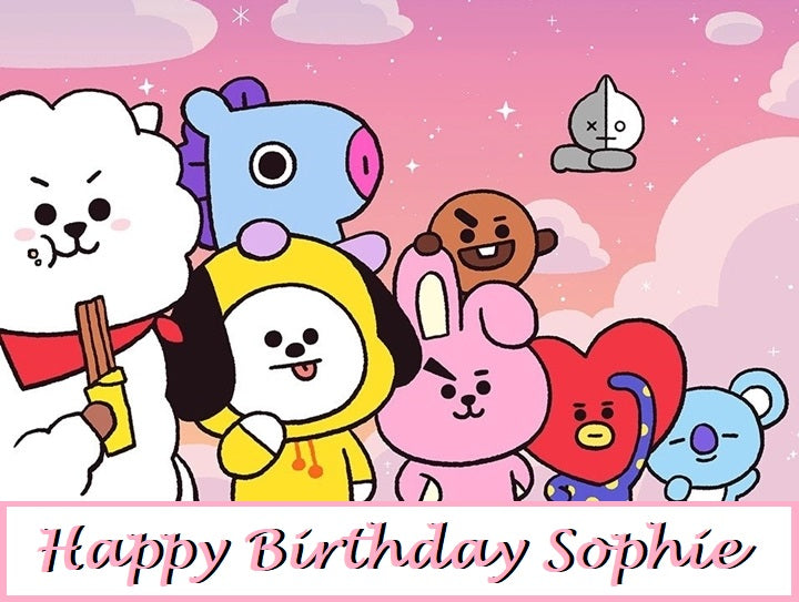 BTS BT21 Characters Edible Cake Topper Image
