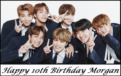 BTS Bangtan Boys Edible Cake Topper Image