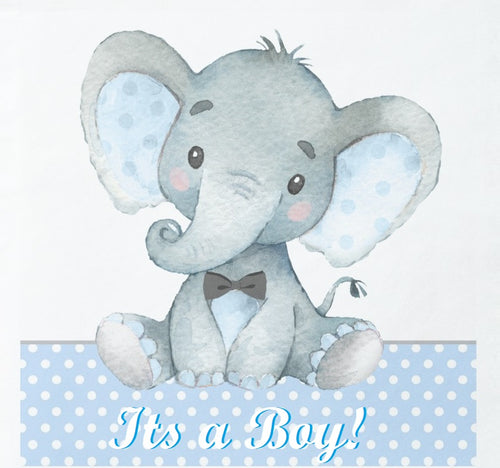 Baby Boy Elephant Baby Shower Edible Cake Topper