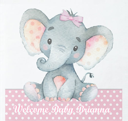 Baby Girl Elephant Baby Shower Edible Cake Topper
